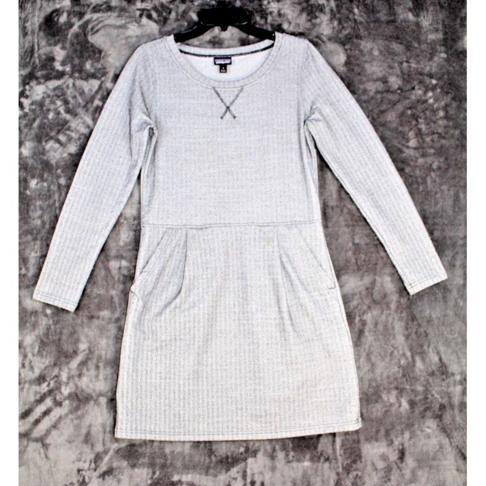 Patagonia Women's Gray Herringbone‎ Long Sleeve Casual Dress Size Small